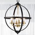 Treekee Rustic Chandelier, 14" Black and Gold Finish Glass Cover Luxurious Hanging Light, 3 Lights Globe Vintage Pendant Ceiling Light Fixtures for Living Room Entry Way Hallway Kitchen Dining Room Home & Garden > Lighting > Lighting Fixtures Treekee Black & Gold 4-Light 17" 