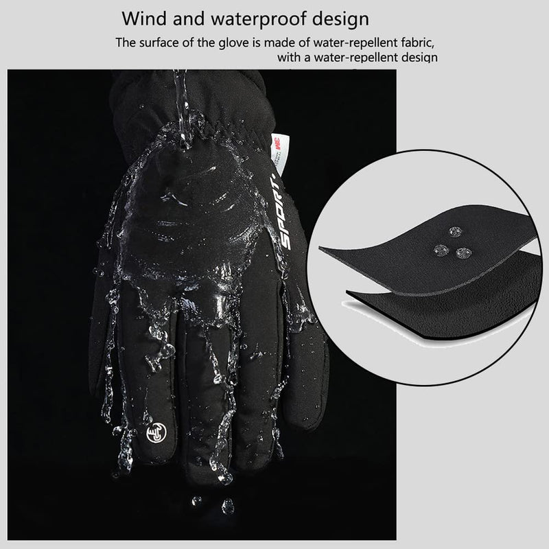LIZHOUMIL Winter Gloves, Winter Warm Gloves Men Women Windproof Water Resistant Touchscreen Glove, Outdoor Hands Warmer Thermal Gloves for Driving Running Cycling Working Hiking - XL Sporting Goods > Outdoor Recreation > Boating & Water Sports > Swimming > Swim Gloves LIZHOUMIL   