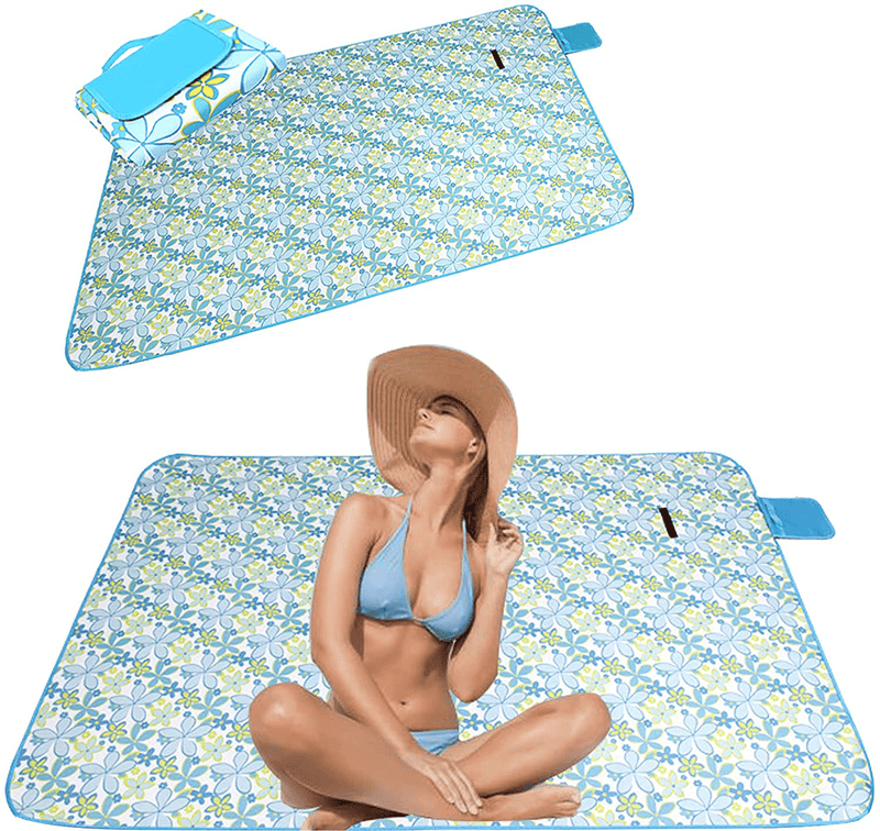 57"x 79" Large Beach Blanket, Outdoor Picnic Sand Proof Waterproof Camping Blanket, Durable Foldable Oxford Family Mat, Portable Picnic Mat for Travel, Hiking, Music Festival, Lawn, Outing Home & Garden > Lawn & Garden > Outdoor Living > Outdoor Blankets > Picnic Blankets VLONCA 57"x 79"  