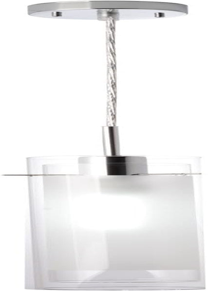 Globe Electric 64023 1-Light Pendant, Polished Chrome Finish, Clear Glass Shade with Frosted Glass Insert, E26 Base Socket, Pendant Light Fixture, Adjustable Height, Light Fixture Ceiling Hanging Home & Garden > Lighting > Lighting Fixtures Globe Electric Sydney Without Bulb 