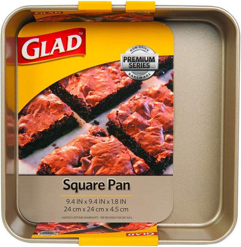 Glad Premium Nonstick Baking Pan – Professional Bakeware, Whitford Gold, Dishwasher Safe, 9 Inches Home & Garden > Kitchen & Dining > Cookware & Bakeware Glad Square  