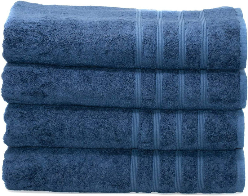 MOSOBAM 700 GSM Hotel Luxury Bamboo-Cotton, Bath Towel Sheets 35X70, Charcoal Grey, Set of 2, Oversized Turkish Towels, Dark Gray Home & Garden > Linens & Bedding > Towels Mosobam Navy Bath Sheets, Set of 4 