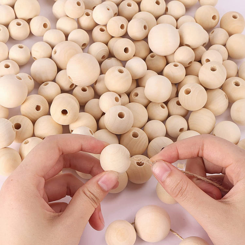 DICOBD 150Pcs Wooden Beads Large Size (30Mm, 25Mm, 20Mm) Natural Wooden Beads round Wood Beads Rustic Country Wood Beads Suitable for Crafts, DIY Jewelry Making, Home Decoration Home & Garden > Decor > Seasonal & Holiday Decorations DICOBD   