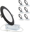POPANU 6-Inch LED Recessed Slim Downlight Canless Ceilling Lights with Junction Box, IC Rated ETL 12W 1027Lm Dimmable LED Panel Light, Black Finish (Daylight (5000K), 6 Pack) Home & Garden > Lighting > Flood & Spot Lights POPANU Black Finish (Daylight (5000K)) 6 Pack 