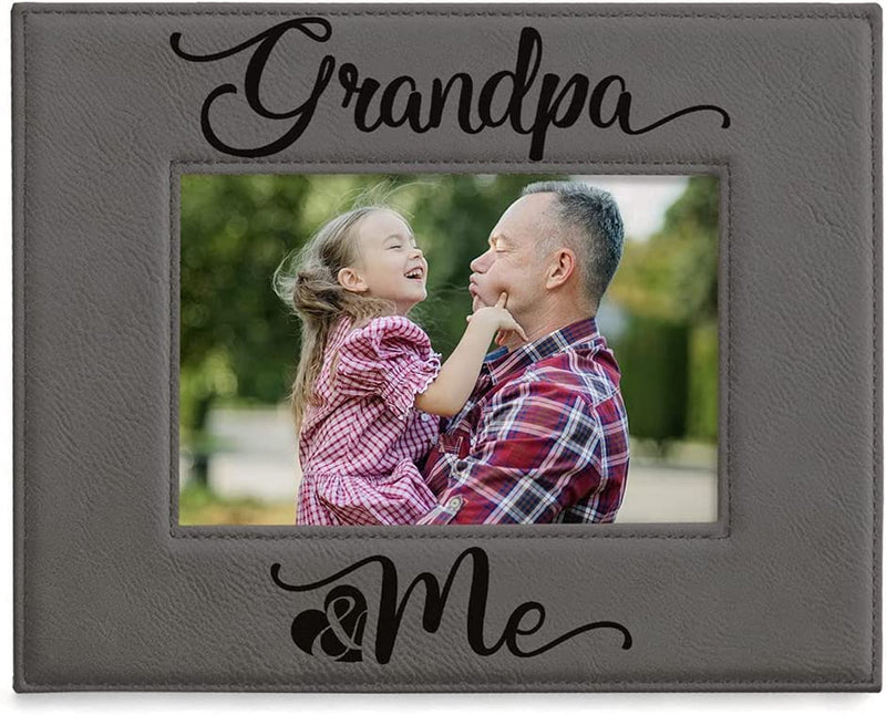 KATE POSH - Grandma & Me Engraved Leather Picture Frame, First Grandchild Gifts, Best Grandma Ever, Grandparents Gifts (4X6-Vertical) Home & Garden > Decor > Picture Frames KATE POSH 5x7-Horizontal (Grandpa & Me)  