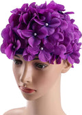 WINOMO Fashionable Swim Cap Floral Petal Stylish Swimming Hat Bathing Caps Size L for Women Sporting Goods > Outdoor Recreation > Boating & Water Sports > Swimming > Swim Caps WINOMO Purple  