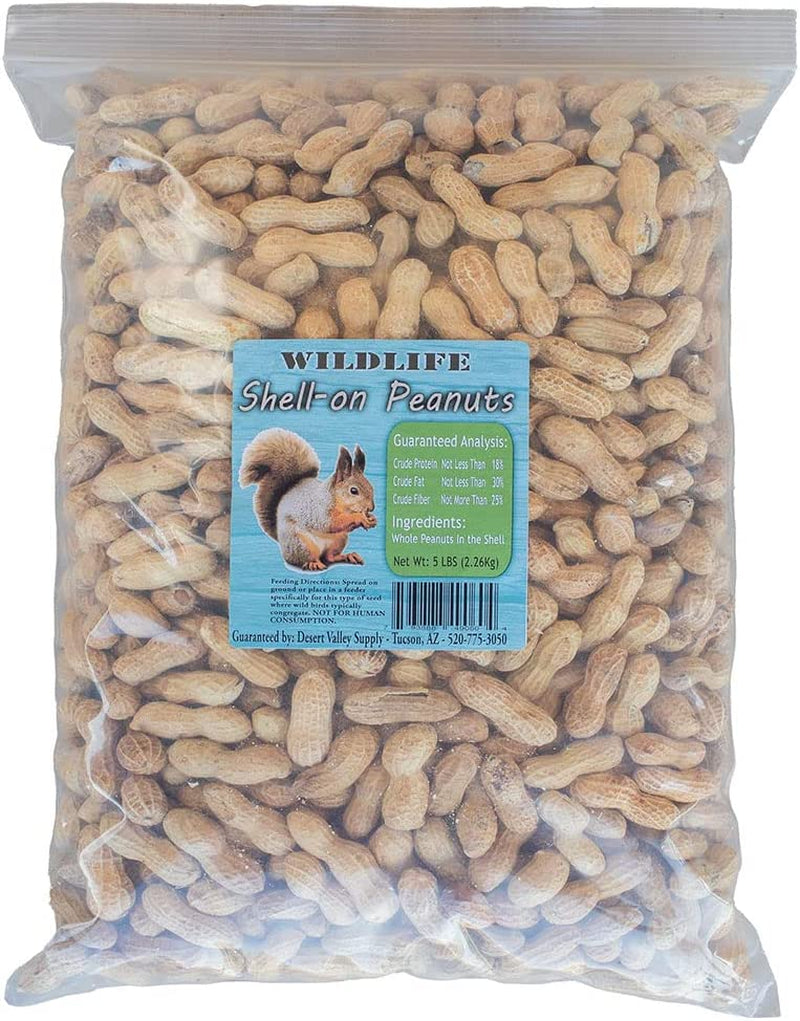 Premium Peanuts in Shell - Wild Bird - Wildlife Food - Squirrels - Deer - Cardinals - Jays & More (5-Pounds) Animals & Pet Supplies > Pet Supplies > Bird Supplies > Bird Food Desert Valley Supply   
