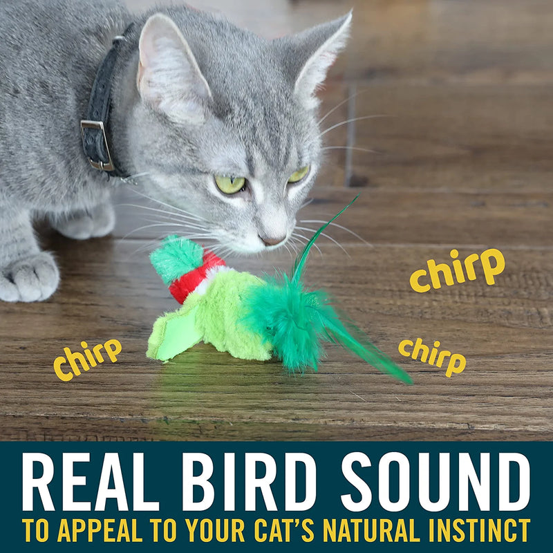 Ourpets Play-N-Squeak Real Birds Buzz off Interactive Cat Toy, Model:1010011959, 1 Count (Pack of 1) Animals & Pet Supplies > Pet Supplies > Bird Supplies > Bird Toys Our Pets   