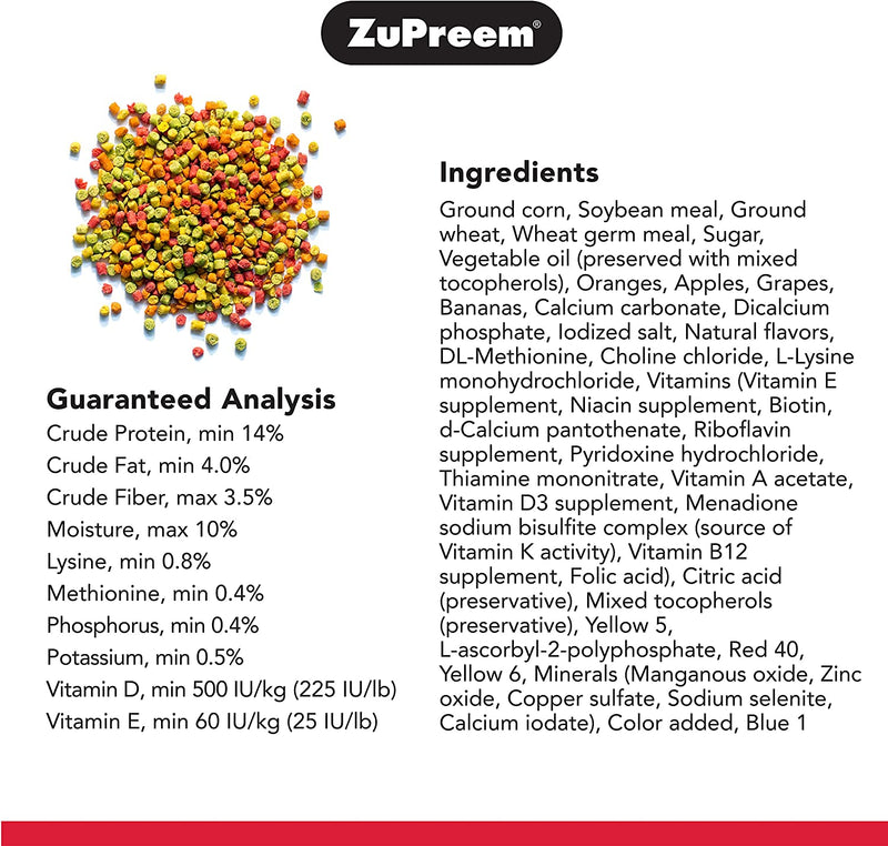 Zupreem Fruitblend Flavor Pellets Bird Food for Small Birds, 2 Lb - Daily Blend Made in USA for Parakeets, Budgies, Parrotlets Animals & Pet Supplies > Pet Supplies > Bird Supplies > Bird Food ZuPreem   