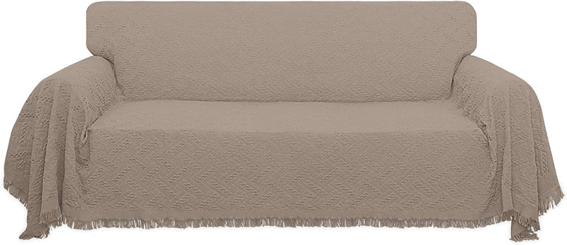 Easy-Going Geometrical Jacquard Sofa Cover, Couch Covers for Armchair Couch, L Shape Sectional Covers for Dogs, Washable Luxury Bed Blanket, Furniture Protector for Pets,Kids(71X 102 Inch,Ivory) Home & Garden > Decor > Chair & Sofa Cushions Easy-Going Camel Large 