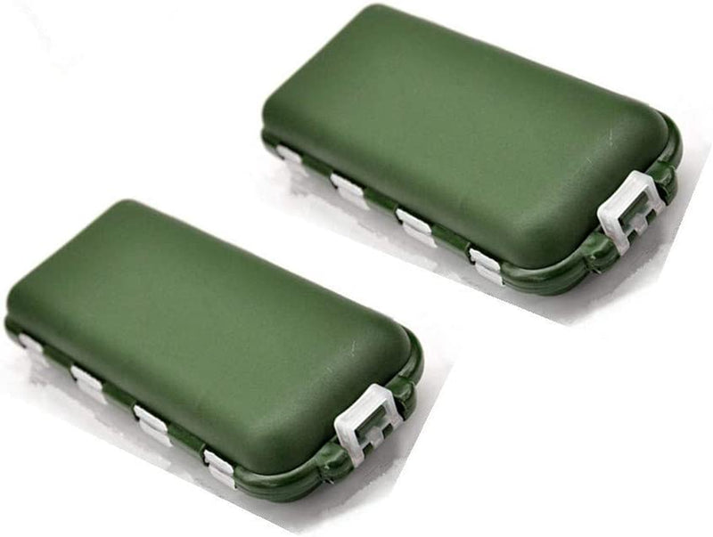 Toasis Small Fishing Tackle Box Hooks Swivels Sinkers Float Stops Storage Container Sporting Goods > Outdoor Recreation > Fishing > Fishing Tackle Beihai Global Enterprise Co., Ltd Olive-2pcs  