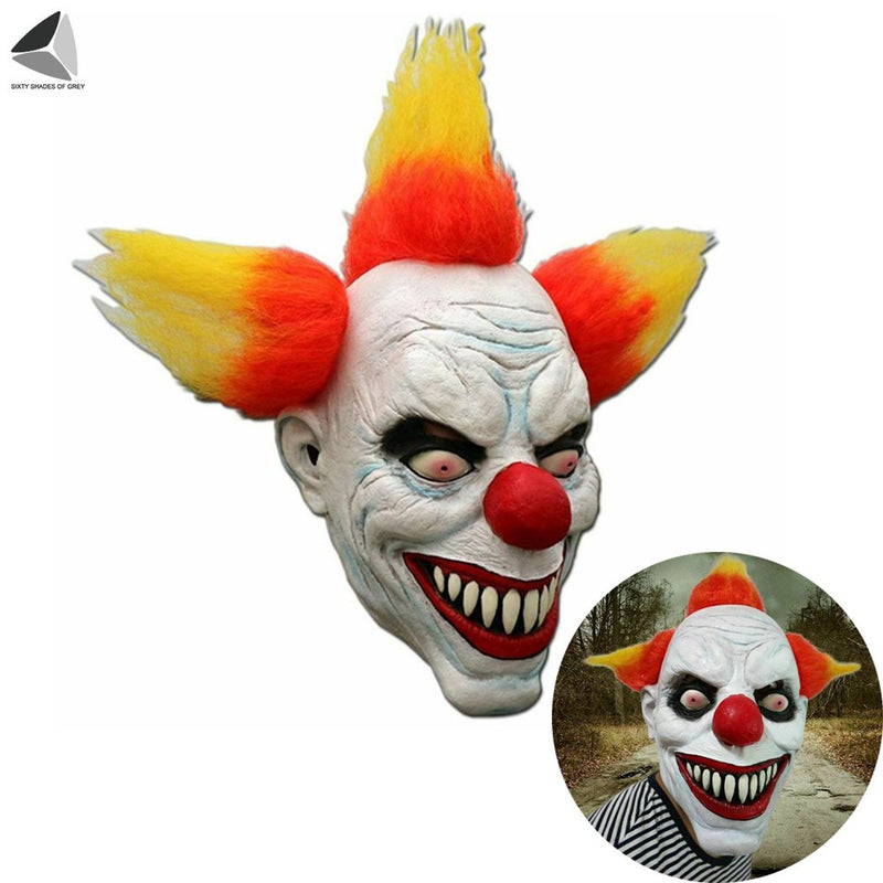 Sixtyshades Scary Red Hair Clown Mask Halloween Creepy Masquerade Mask for Cosplay Costume Party Props Apparel & Accessories > Costumes & Accessories > Masks Sixtyshades of Grey Orange  
