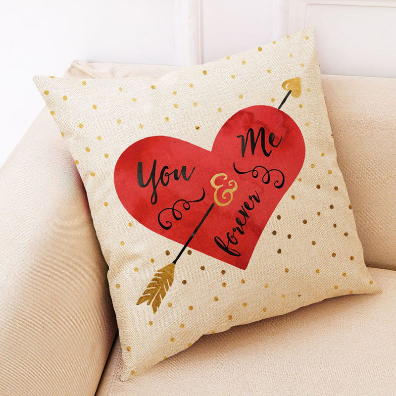 TANGNADE Valentine'S Day Pillows Happy Pillow Cases Linen Sofa Cushion Cover Home Decor Pillow Case Home & Garden > Decor > Seasonal & Holiday Decorations TANGNADE B  