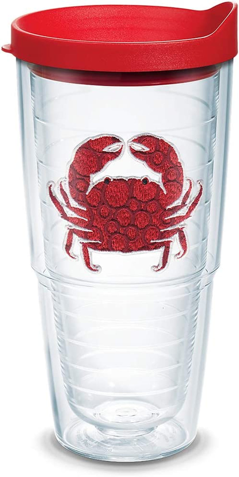 Tervis Crab Insulated Tumbler with Emblem and Red Lid, 16 Oz, Clear Home & Garden > Kitchen & Dining > Tableware > Drinkware Tervis Red Lid 24oz 