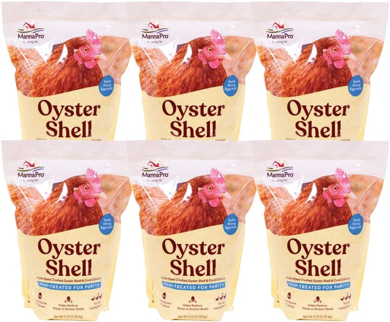 Manna Pro Crushed Oyster Shell | Egg-Laying Chickens | 5 LB Animals & Pet Supplies > Pet Supplies > Bird Supplies > Bird Food TV Non-Branded Items (Pets) 5 Pound (Pack of 6)  