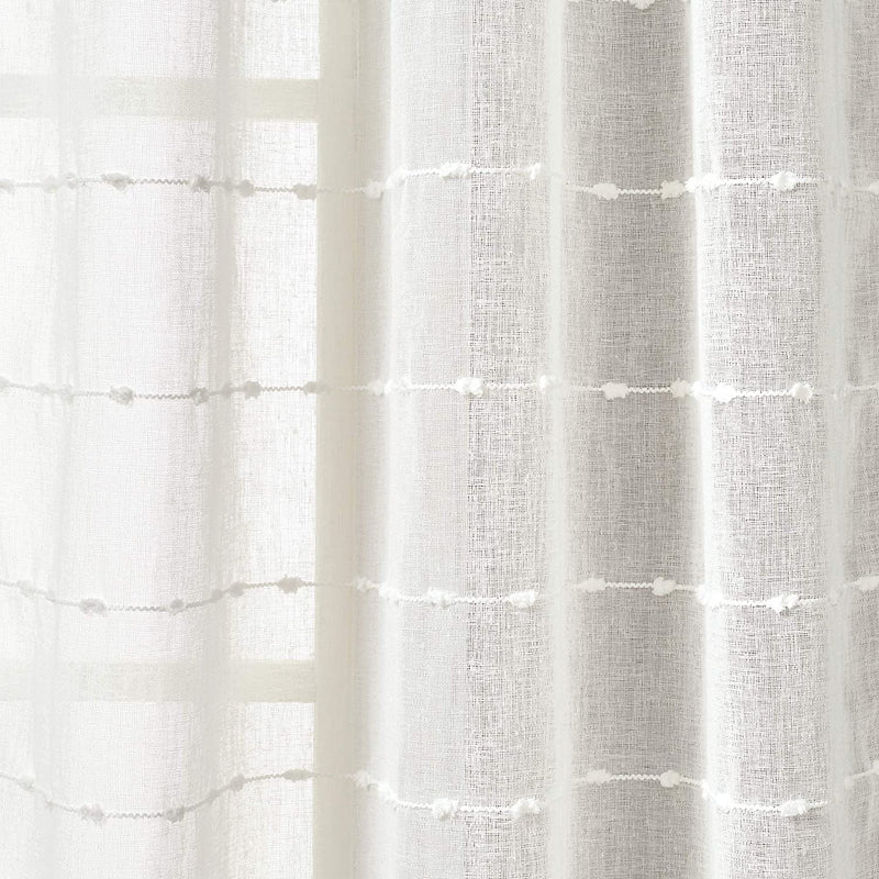 Lush Decor White Farmhouse Textured Grommet Sheer Window Curtain Set (84" X 38") Home & Garden > Decor > Window Treatments > Curtains & Drapes Lush Decor   
