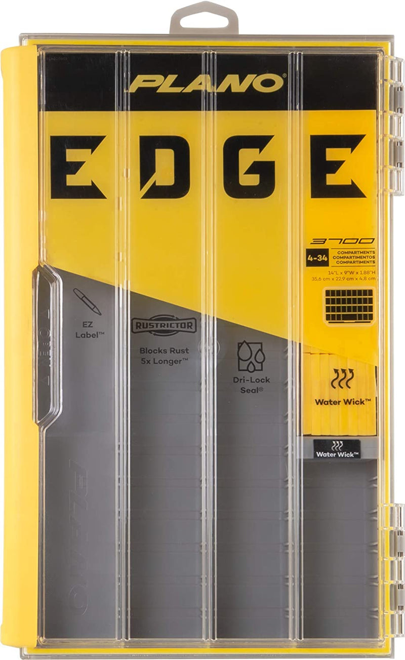 Plano Edge Premium Plastics and Bulk Tackle Utility Box, Clear and Yellow, Rust-Resistant, Waterproof Bulk Premium Storage Organizer for Plastic Tackle Sporting Goods > Outdoor Recreation > Fishing > Fishing Tackle Plano   