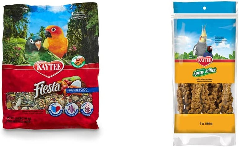 Kaytee Fiesta Conure Pet Bird Food, 4.5 Pound Animals & Pet Supplies > Pet Supplies > Bird Supplies > Bird Food Central Garden & Pet Bird Food + Millet Treat  