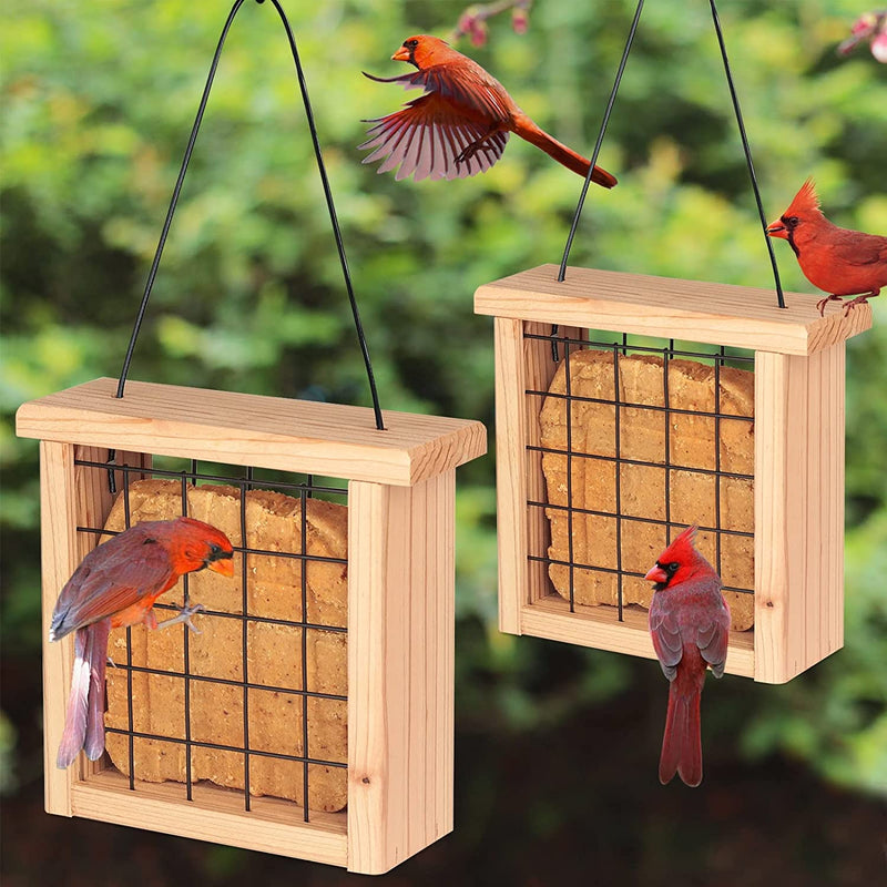 Cedar Alpha 2 Pack Cedar Ranch Feeder,Wild Bird Feeder for Hanging ,Bird Seed for outside Feeders,With Viewing Window, Perfect for Outdoor Garden, Weather Proof ( Red+Gray) Animals & Pet Supplies > Pet Supplies > Bird Supplies > Bird Cage Accessories > Bird Cage Food & Water Dishes CEDAR ALPHA Heavy Duty Suet 2 Pk  