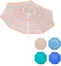 Lurasel Beach Umbrella 6.5Ft UV 50+ Outdoor Portable Sunshade Umbrella with Sand Anchor,Tilt Mechanism and Carry Bag for Garden Beach Outdoor, Blue