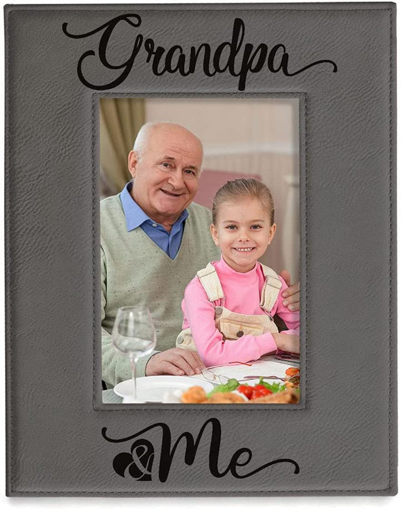 KATE POSH - Grandma & Me Engraved Leather Picture Frame, First Grandchild Gifts, Best Grandma Ever, Grandparents Gifts (4X6-Vertical) Home & Garden > Decor > Picture Frames KATE POSH 4x6-Vertical (Grandpa & Me)  