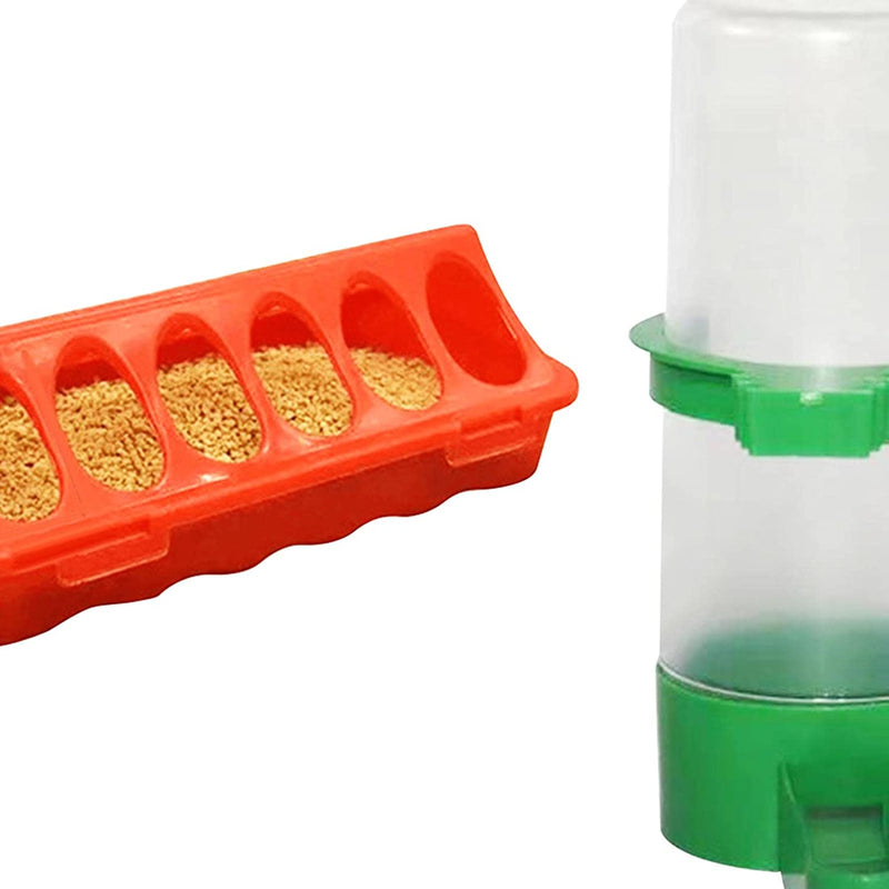 Bothyi and Water Feeder Set Feed Bucket Duck Feeding Dispenser Bird Watering Bottle Cage Hanging Poultry Waterer For, Large Animals & Pet Supplies > Pet Supplies > Bird Supplies > Bird Cage Accessories > Bird Cage Food & Water Dishes Bothyi   