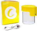 Oweto Led Transparent Glass Seal Storage Jar, Light-Up Magnifying Glass Ornamental Glass Bottle (Black) Home & Garden > Decor > Decorative Jars Oweto Yellow  