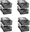 Madesmart 2-Tier Organizer, Multi-Purpose Slide-Out Storage Baskets with Handles and Dividers, Frost Home & Garden > Household Supplies > Storage & Organization madesmart Carbon Antimicrobial Pack of 4