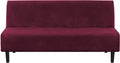 Real Velvet Futon Cover Armless Sofa Covers Sofa Bed Covers Stretch Futon Couch Cover Sofa Slipcover Furniture Protector Feature Thick Soft Cozy Velvet Fabric Form Fitted Stay in Place, Camel Home & Garden > Decor > Chair & Sofa Cushions H.VERSAILTEX Wine/Burgundy  