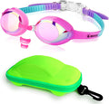 Keary 2 Pack Kids Swim Goggles for Toddler Kids Youth(3-12),Anti-Fog Waterproof Anti-Uv Clear Vision Water Pool Goggles Sporting Goods > Outdoor Recreation > Boating & Water Sports > Swimming > Swim Goggles & Masks Keary Z-mirrored Pink(1 Pack With Car Case)  