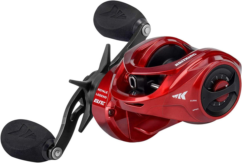Kastking Royale Legend Baitcasting Reels - Elite Series Fishing Reel, Palm Perfect Compact Design, Ergo-Twist Opening, Swing Wing Side Cover, 4 Coded Gear Ratios, 11+1 BB, Magnetic Braking System. Sporting Goods > Outdoor Recreation > Fishing > Fishing Reels Eposeidon 8.1:1 - Right Handed Reel - Rage Red  