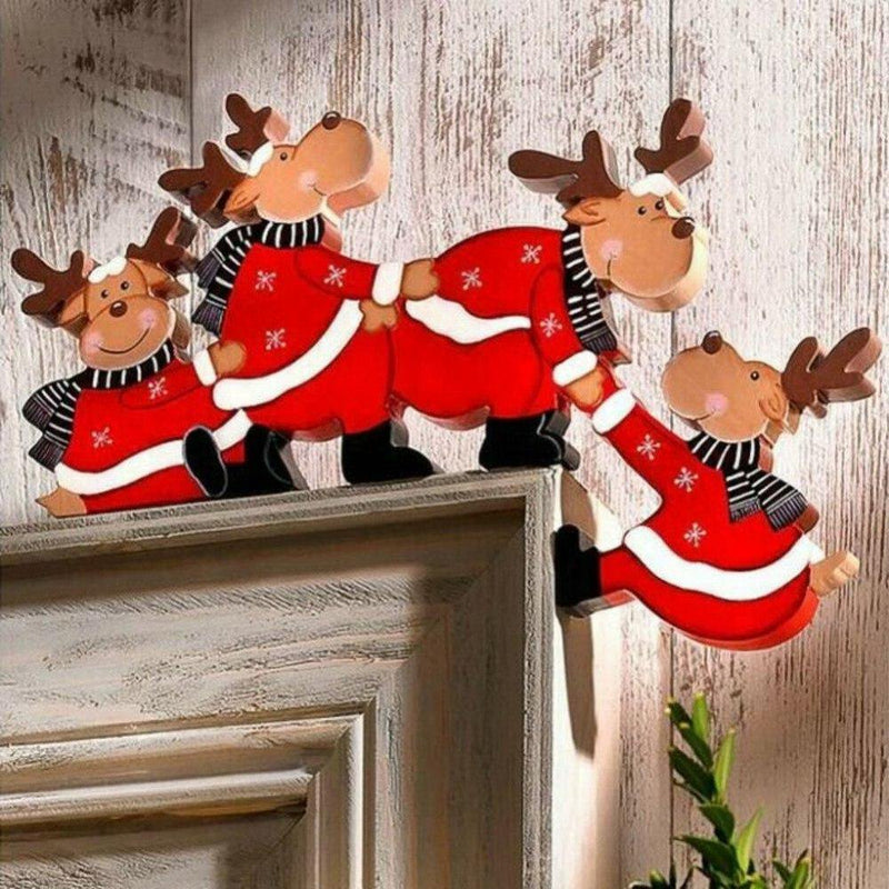 Christmas Door Decoration Funny,Tumbling Reindeer for Door Frames Home Home & Garden > Decor > Seasonal & Holiday Decorations& Garden > Decor > Seasonal & Holiday Decorations Novelty Reindeer  