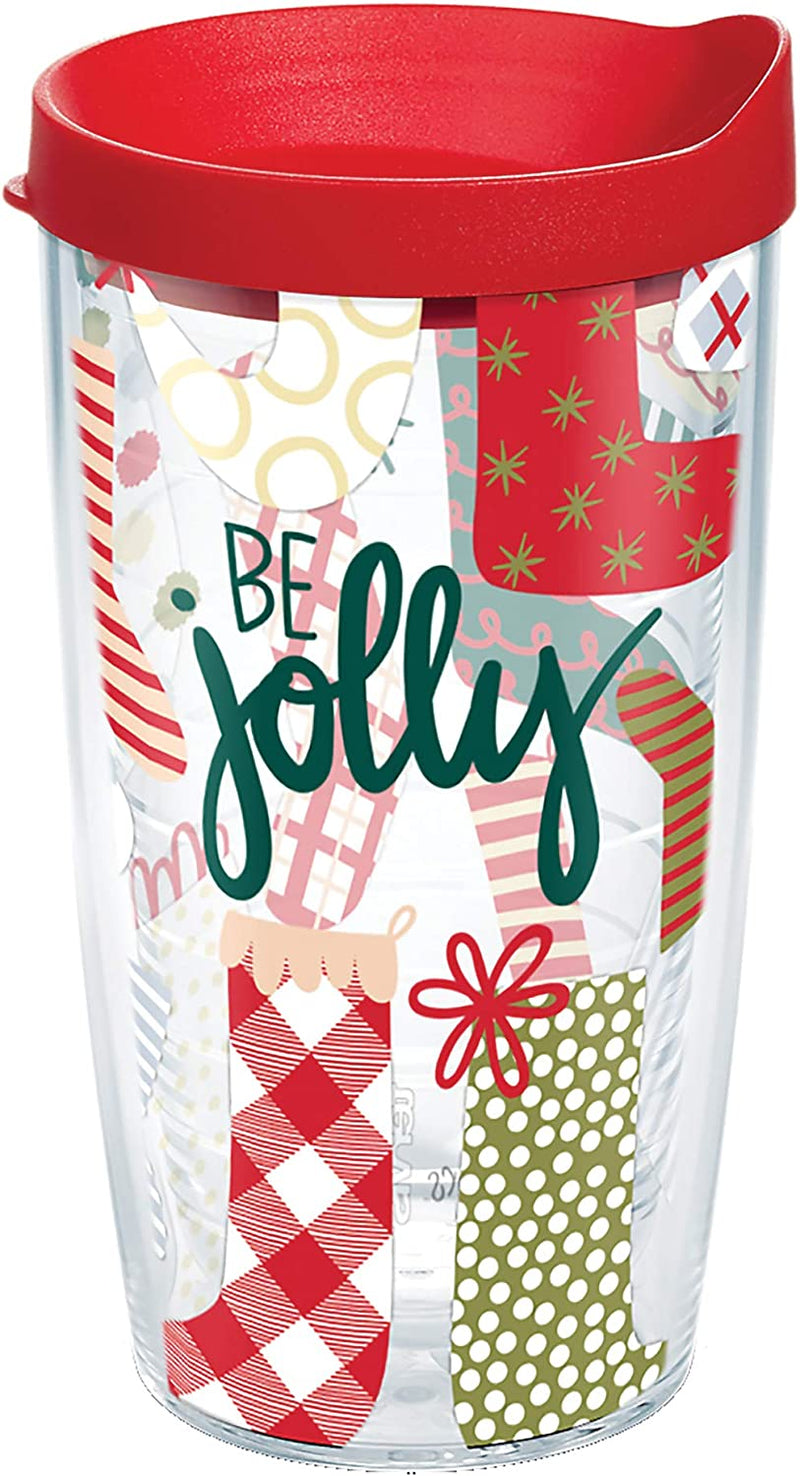 Tervis Coton Colors - Love Stripes Insulated Tumbler with Wrap and Red Lid, 16Oz, Clear Home & Garden > Kitchen & Dining > Tableware > Drinkware Tervis Jolly Stockings 16oz 