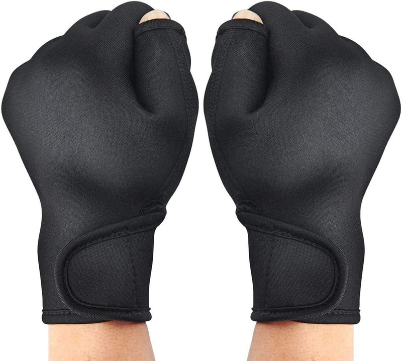 KANTANZE Aquatic Gloves,Swimming Gloves Hand Paddles,Swimming Training Webbed Swim Gloves Water Resistance Swim Gloves for Adult Kids,Black L
