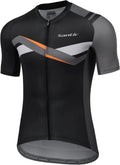 Santic Men'S Cycling Jersey Shorts Sleeve Tops Pro Road Bike Bicycle Shirt Full Zip MTB Clothing with Pockets Sporting Goods > Outdoor Recreation > Cycling > Cycling Apparel & Accessories SANTIC(QUANZHOU) SPORTS CO.,LTD. Black-2219 X-Large 
