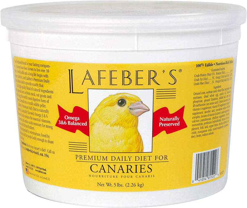 LAFEBER'S Premium Daily Diet Pellets Pet Bird Food, Made with Non-Gmo and Human-Grade Ingredients, for Canaries, 1.25 Lb Animals & Pet Supplies > Pet Supplies > Bird Supplies > Bird Food Lafeber Company Classic 5 lb 