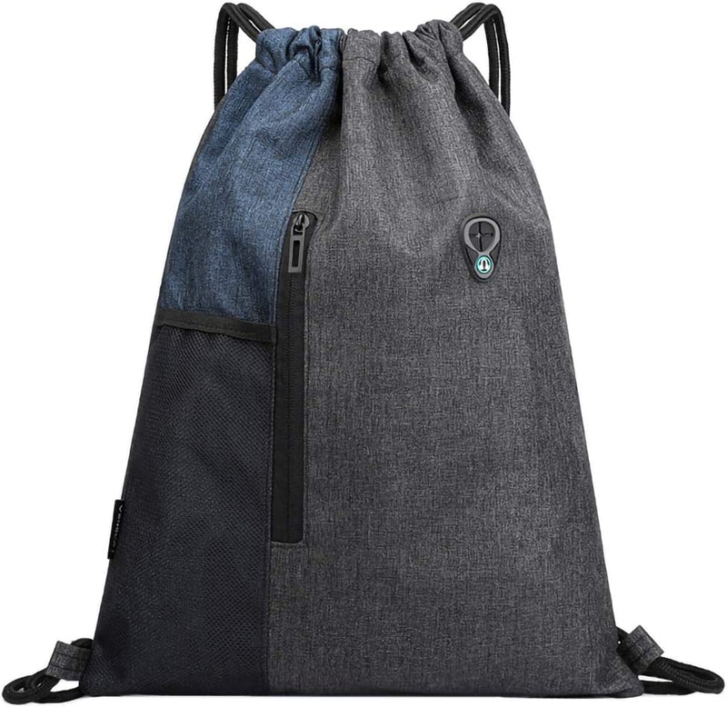 Peicees Drawstring Backpack Water Resistant Drawstring Bags for Men Women Black Sackpack for Gym Shopping Sport Yoga School Home & Garden > Household Supplies > Storage & Organization Peicees Y-dark Blue  