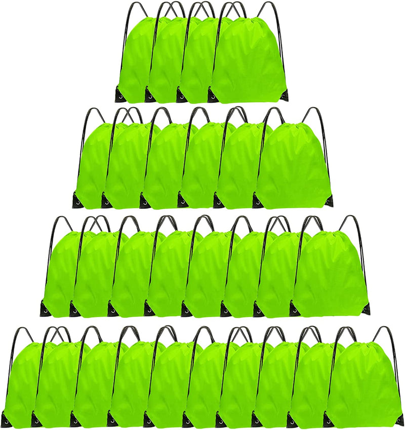 Grneric Drawstring Backpack Bulk 28 PCS Drawstring Bags String Backpack Cinch Bag Sackpack for Kid Gym Home & Garden > Household Supplies > Storage & Organization Grneric Light Green  