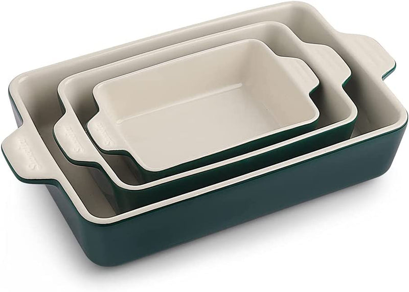 SWEEJAR Ceramic Bakeware Set, Rectangular Baking Dish Lasagna Pans for Cooking, Kitchen, Cake Dinner, Banquet and Daily Use, 11.8 X 7.8 X 2.75 Inches of Casserole Dishes (Navy) Home & Garden > Kitchen & Dining > Cookware & Bakeware SWEEJAR Jade  
