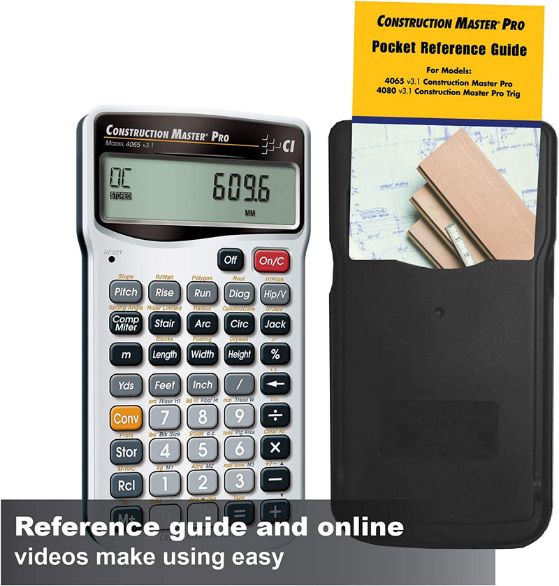 Calculated Industries 4065 Construction Master Pro Advanced Construction Math Feet-Inch-Fraction Calculator for Contractors, Estimators, Builders, Framers, Remodelers, Renovators and Carpenters Sporting Goods > Outdoor Recreation > Fishing > Fishing Rods Calculated Industries   