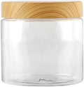QINXI Empty Transparent Plastic Bottles with Wooden Lid Container Kitchen Food Tea Coffee Storage Bottles Jars Home & Garden > Decor > Decorative Jars QINXI (A)300ml  