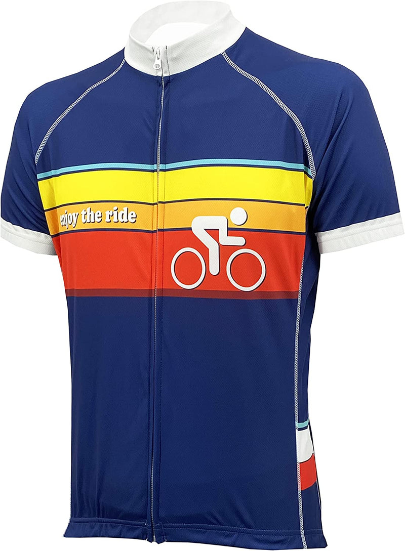 Men'S Cycling Jersey, Enjoy the Ride Short Sleeve Bike Shirt for Biking and Riding Sporting Goods > Outdoor Recreation > Cycling > Cycling Apparel & Accessories Peak 1 Sports X-Large  