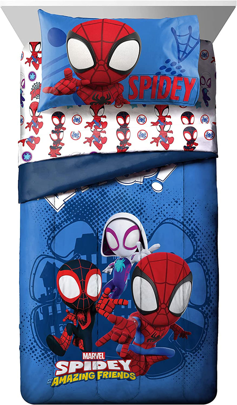 Marvel Spidey and His Amazing Friends Team Spidey 7 Piece Full Size Bed Set - Includes Comforter & Sheet Set Bedding - Super Soft Fade Resistant Microfiber (Official Marvel Product) Home & Garden > Linens & Bedding > Bedding Jay Franco & Sons, Inc.   