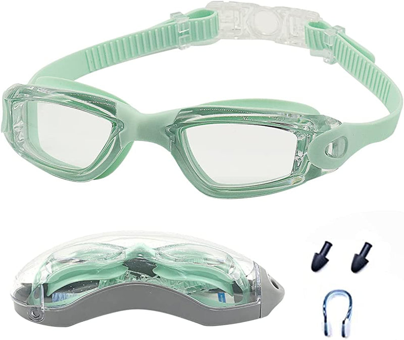 Swim Goggles for Women Men, 2022 Upgrated anti Fog Adult Goggle for Swimming, Water Glasses Sporting Goods > Outdoor Recreation > Boating & Water Sports > Swimming > Swim Goggles & Masks RichHomie 🍀green🍀  