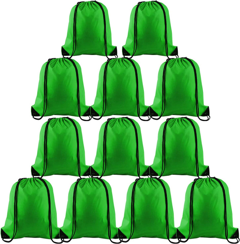 KUUQA 12 Pcs Drawstring Backpack Bags Sport Gym Sack Cinch Bags Bulk for School Traveling and Storage (Purple) Home & Garden > Household Supplies > Storage & Organization KUUQA Dark Green  