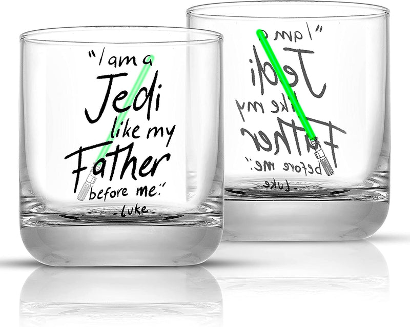 Joyjolt Star Wars Obi-Wan Kenobi Lightsaber Short Drinking Glass - 10 Oz - Set of 2 Home & Garden > Kitchen & Dining > Tableware > Drinkware JoyJolt Luke Skywalker™ Green Lightsaber  