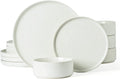 Famiware Plates and Bowls Set, 12 Pieces Dinnerware Sets, Dishes Set for 4, Cinnamon Brown Home & Garden > Kitchen & Dining > Tableware > Dinnerware famiware White G  