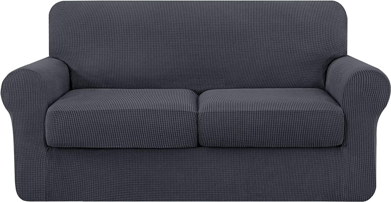 Symax Couch Cover Sofa Slipcover Chair Slipcover 2 Piece Sofa Covers Couch Slipcover Stretch Furniture Protector Washable (Chair, Ivory) Home & Garden > Decor > Chair & Sofa Cushions SyMax Grey Medium 