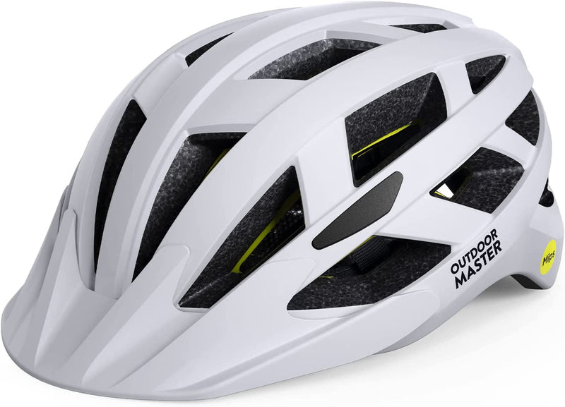 Outdoormaster Gem Recreational MIPS Cycling Helmet - Two Removable Liners & Ventilation in Multi-Environment - Bike Helmet in Mountain, Motorway for Youth & Adult Sporting Goods > Outdoor Recreation > Cycling > Cycling Apparel & Accessories > Bicycle Helmets OutdoorMaster Chalk Cliff Medium 