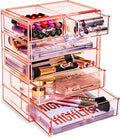 Sorbus Clear Cosmetics Makeup Organizer - Big & Spacious Acrylic Display Case - Stylish Designed Jewelry & Make up Organizers and Storage for Vanity, Bathroom (4 Large, 2 Small Drawers) Home & Garden > Household Supplies > Storage & Organization Sorbus Pink 4 Large, 2 Small Drawers 